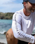 Long Sleeve Tee White UPF50+ sun safe clothing, sun shirts, uv arm sleeves, sun protection shirts, upf long sleeved shirts, uv long sleeved shirts, sun safe clothing