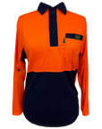 Workwear Fluro Orange Polo UPF50+ sun shirts
for men, Sun Smart clothing, sun protection shirts, upf long sleeve shirt, uv protection long sleeve shirts