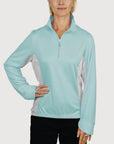 Ladies Cycling Top Mint UPF50+ sun safe clothing, uv long sleeve shirt, activewear upf, sun protective clothing for women, sun shirts, sun protection shirts, sun safe clothing, sun protection products Australia