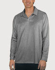 Classic Polo Mottled Grey UPF50+ sun safe clothing, sun shirts, uv arm sleeves, sun protection shirts, upf long sleeved shirts, uv long sleeved shirts, sun safe clothing