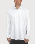 Classic Polo White UPF50+ sun safe clothing, sun shirts, uv arm sleeves, sun protection shirts, upf long sleeved shirts, uv long sleeved shirts, sun safe clothing