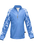 Kids Multi Sport Blue UPF50+ sun safe clothing, sun shirts, uv arm sleeves, sun protection shirts, upf long sleeved shirts, uv long sleeved shirts, sun safe clothing
