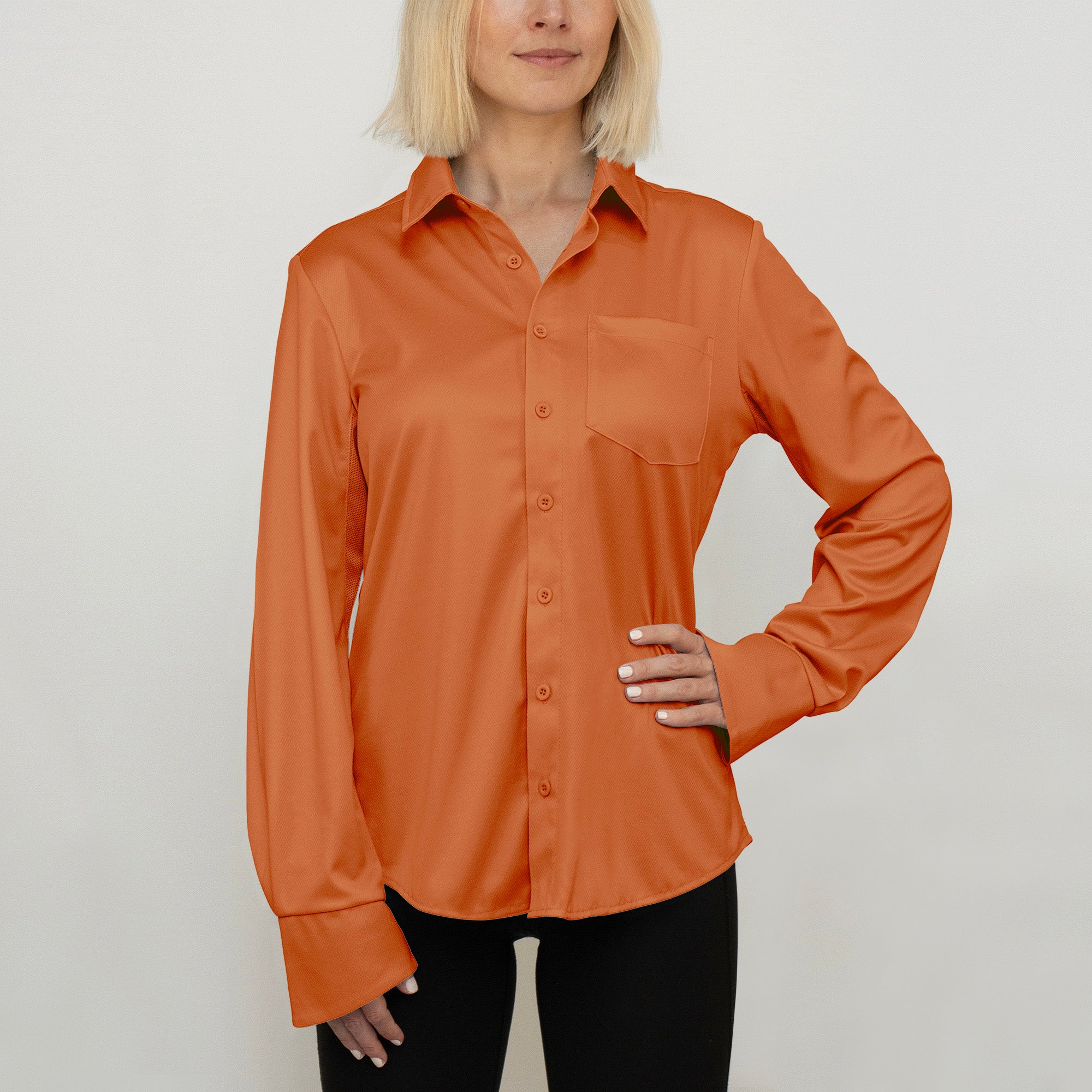 Ladies Outdoor Shirt Clay UPF50+ sun safe clothing, uv long sleeve shirt, fashionable protective uv clothing, sun protective clothing for women, sun shirts, sun protection shirts, sun safe clothing, women protection shirts uv