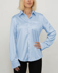 Ladies Outdoor Shirt Dusty Blue UPF50+ sun safe clothing, uv long sleeve shirt, fashionable protective uv clothing, sun protective clothing for women, sun shirts, sun protection shirts, sun safe clothing, women protection shirts uv