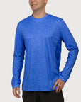 Long Sleeve Tee Mottled Blue UPF50+ sun safe clothing, sun shirts, uv arm sleeves, sun protection shirts, upf long sleeved shirts, uv long sleeved shirts, sun safe clothing