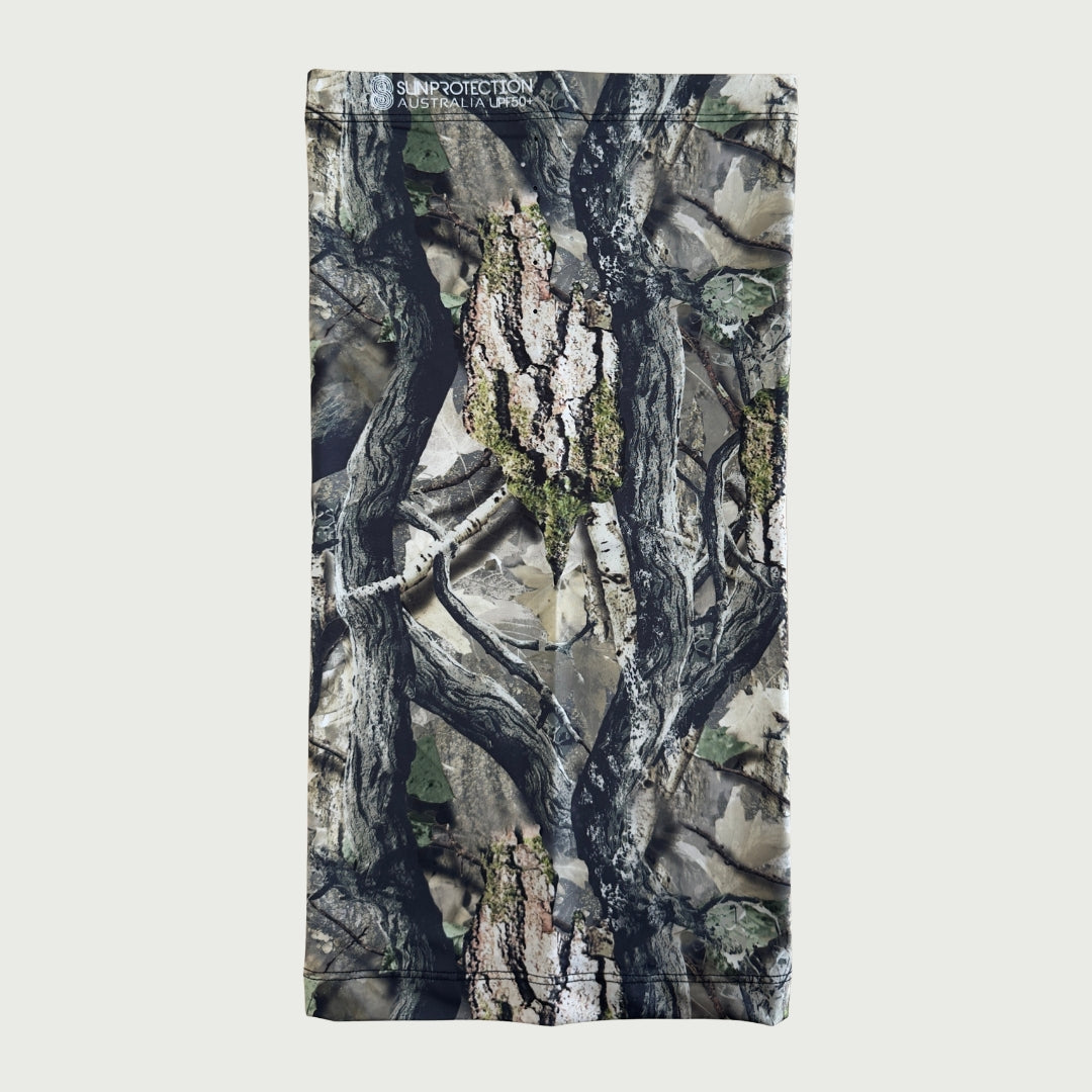 Neck Gaiter Trail Camo UPF50+ Australian sun hats, sun smart clothing, protective activewear sun, workwear hat, sun protection products Australia, sun safe clothing