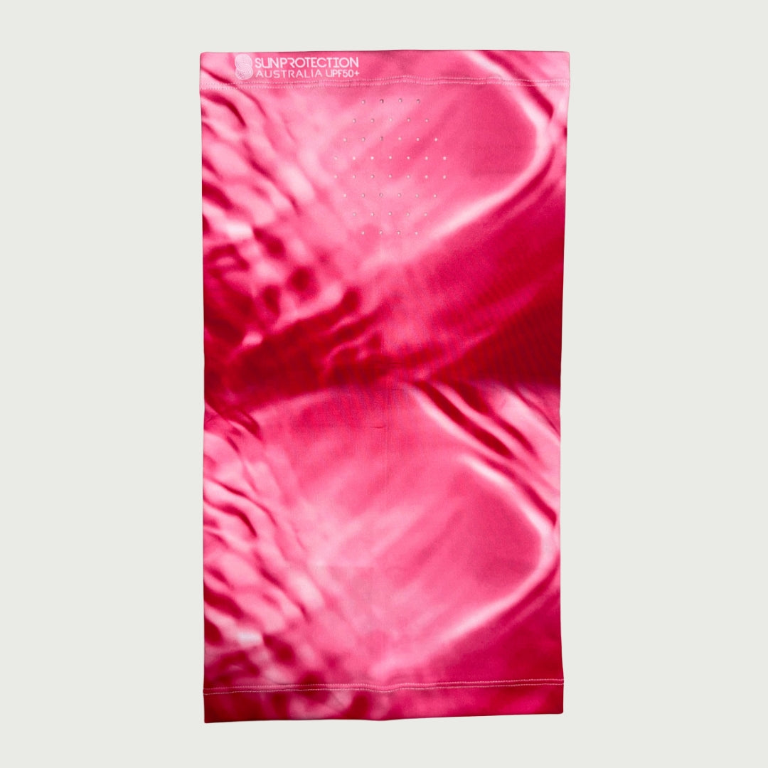 Neck Gaiter Pink Water Ripple UPF50+ Australian sun hats, sun smart clothing, protective activewear sun, workwear hat, sun protection products Australia, sun safe clothing