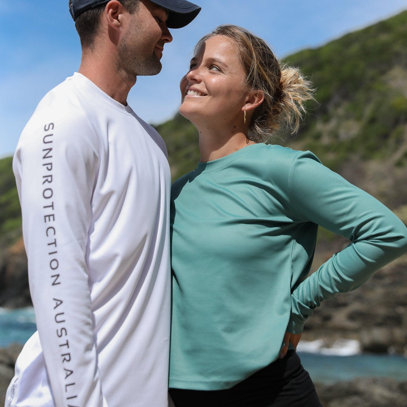 Ladies Long Sleeve Tee in Sea Glass  UPF50+ sun safe clothing, uv long sleeve shirt, fashionable protective uv clothing, sun protective clothing for women, sun protection shirts, sun safe clothing, women protection shirts uv