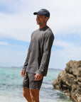 Long Sleeve Tee Mottled Slate UPF50+ sun safe clothing, sun shirts, uv arm sleeves, sun protection shirts, upf long sleeved shirts, uv long sleeved shirts, sun safe clothing