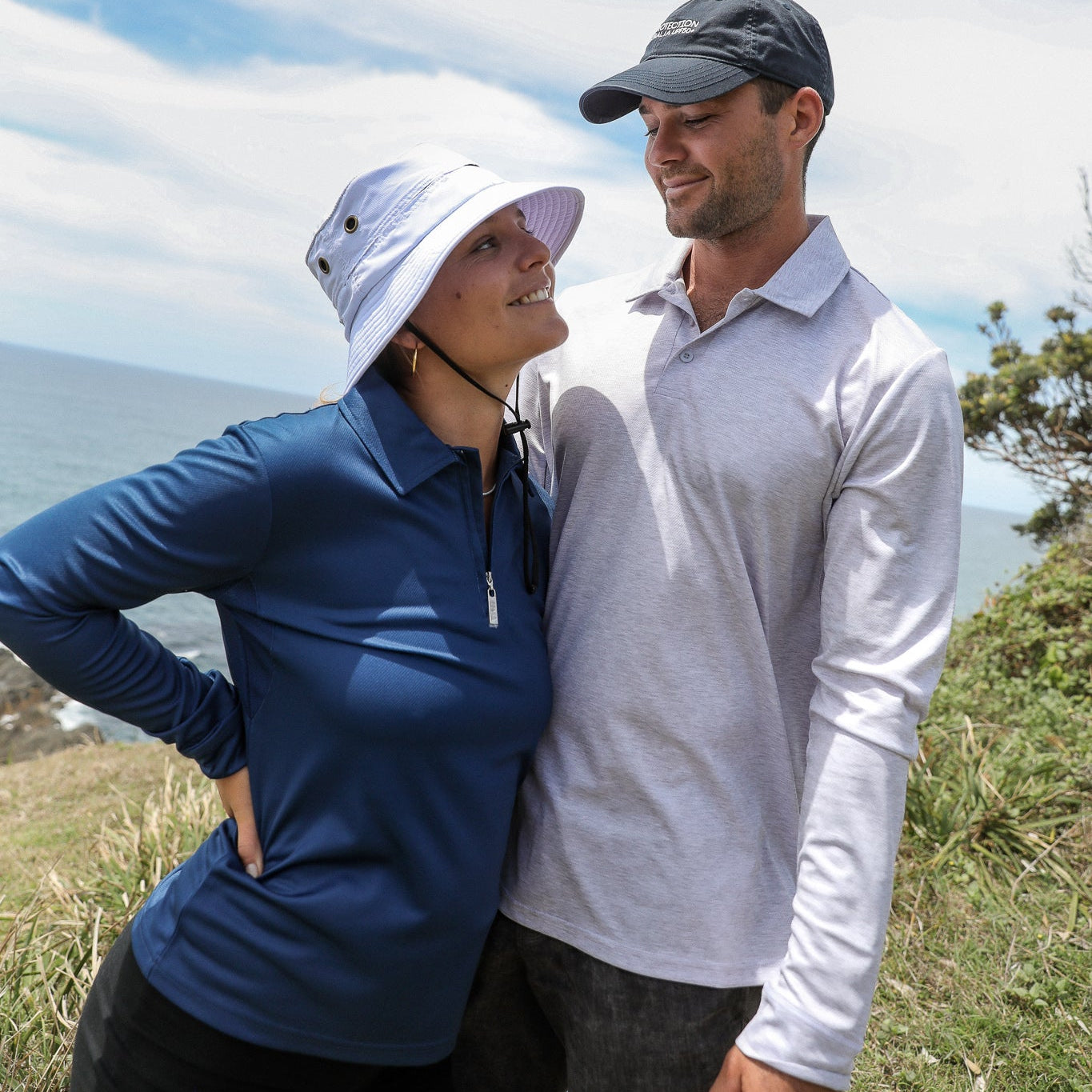 Ladies Long Sleeve Polo in Navy UPF50+ sun safe clothing, uv long sleeve shirt, fashionable protective uv clothing, sun protective clothing for women, sun protection shirts, sun safe clothing, women protection shirts uv