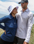 Classic Polo Mottled Silver UPF50+ sun safe clothing, sun shirts, uv arm sleeves, sun protection shirts, upf long sleeved shirts, uv long sleeved shirts, sun safe clothing