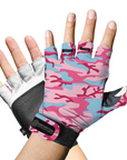 Sports Gloves Pink Camo UPF50+ buy fingerless gloves, gloves without fingers, half finger gloves, fingerless cycling gloves, fingerless driving gloves