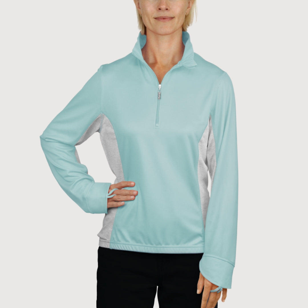 Ladies Cycling Top Mint UPF50+ sun safe clothing, uv long sleeve shirt, activewear upf, sun protective clothing for women, sun shirts, sun protection shirts, sun safe clothing, sun protection products Australia