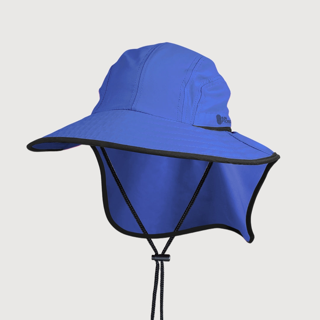 Kids Flap Hat Blue UPF50+ sun safe clothing, sun shirts, uv arm sleeves, sun protection shirts, upf long sleeved shirts, uv long sleeved shirts, sun safe clothing