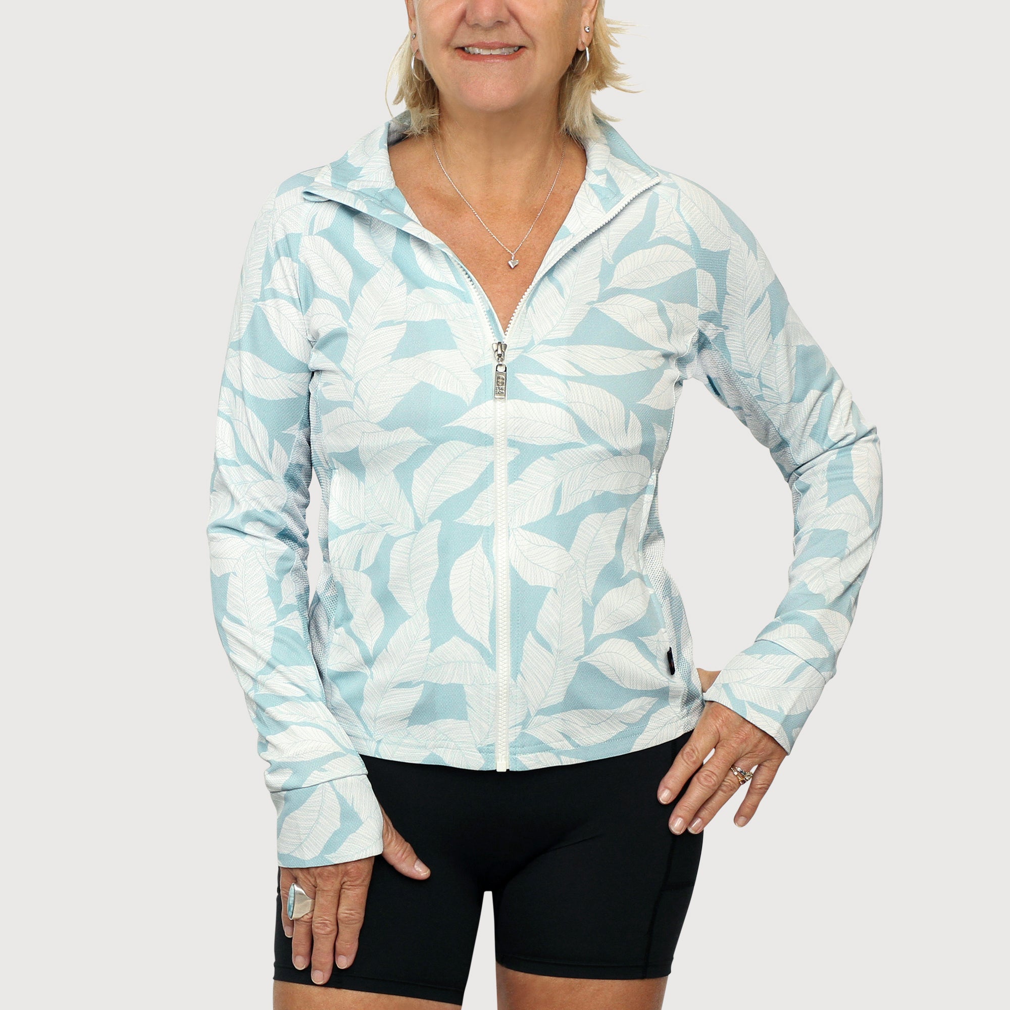Ladies Zipped Jacket Paradise UPF50+ protection uv jacket, sun safe clothing, uv long sleeve shirt, fashionable protective uv clothing, sun protective clothing for women, sun protection shirts, sun safe clothing, women protection shirts uv