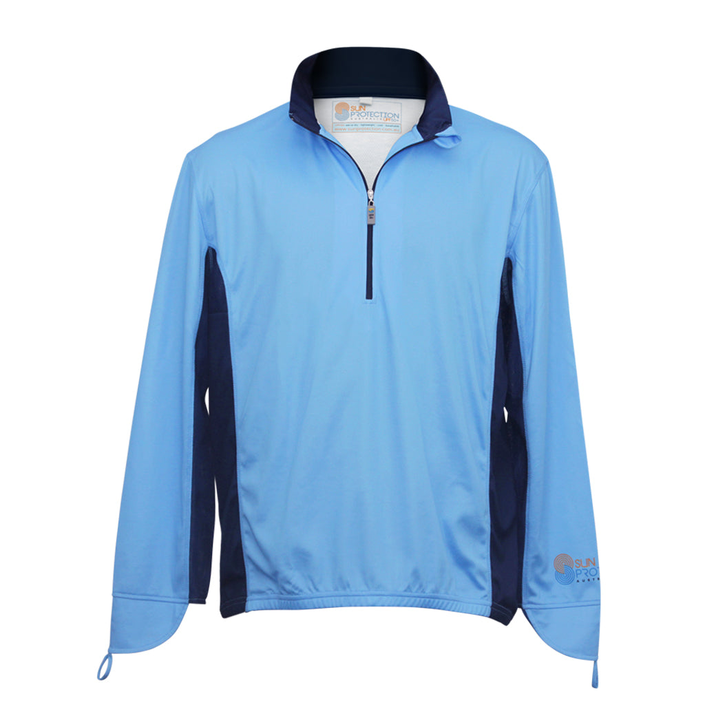 Cycling Jersey UPF50+ Blue, sun shirts for men, Sun Smart clothing, sun protection shirts, upf long sleeve shirt, uv protection long sleeve shirts