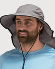Flap Hat Silver UPF50+ Australian sun hats, sun smart clothing, ladies sun protection hats uv, surf hats, sunhat, water sports hat, fishing clothing sun, surfing hats