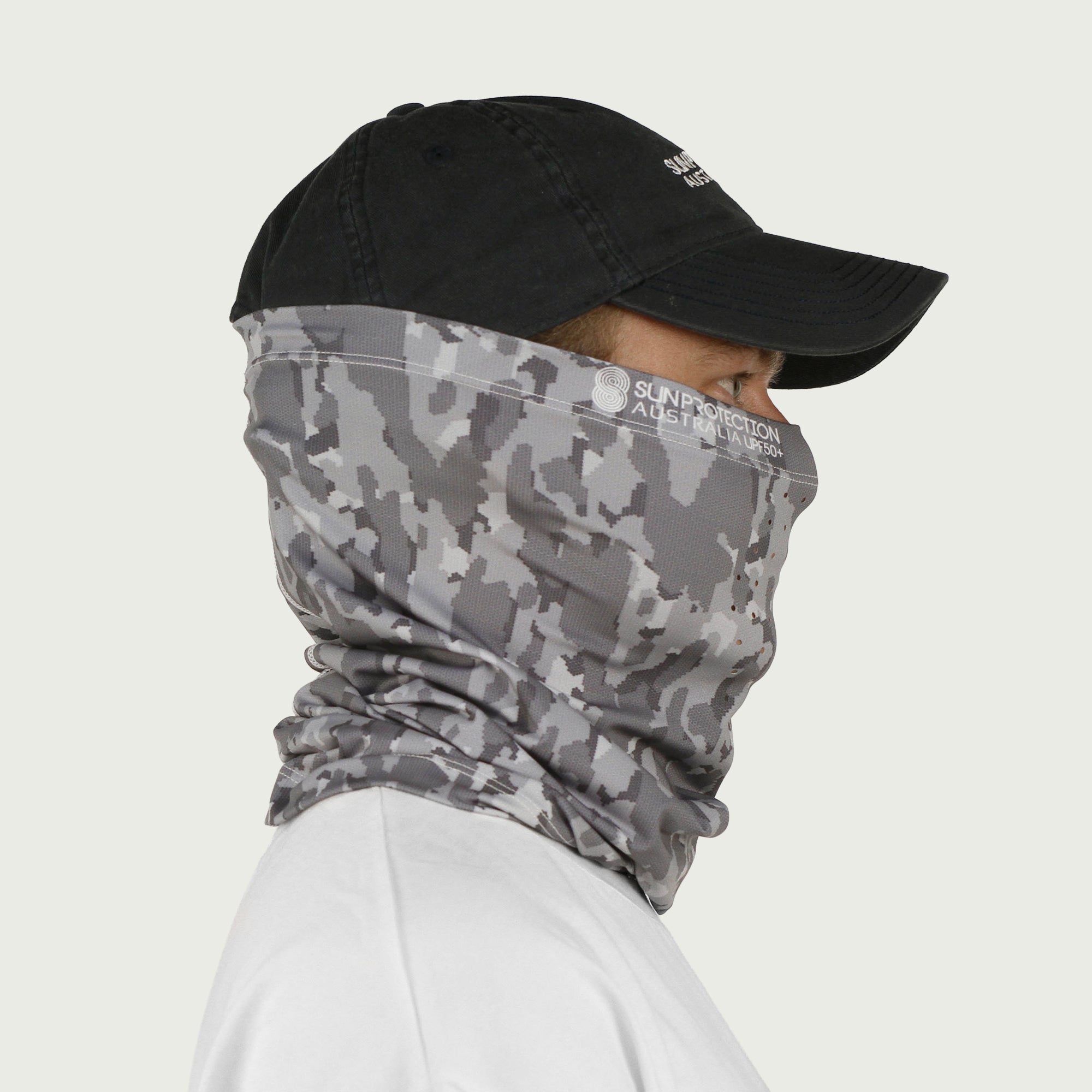 Neck Gaiter Hex Camo UPF50+ Australian sun hats, sun smart clothing, protective activewear sun, workwear hat, sun protection products Australia, sun safe clothing