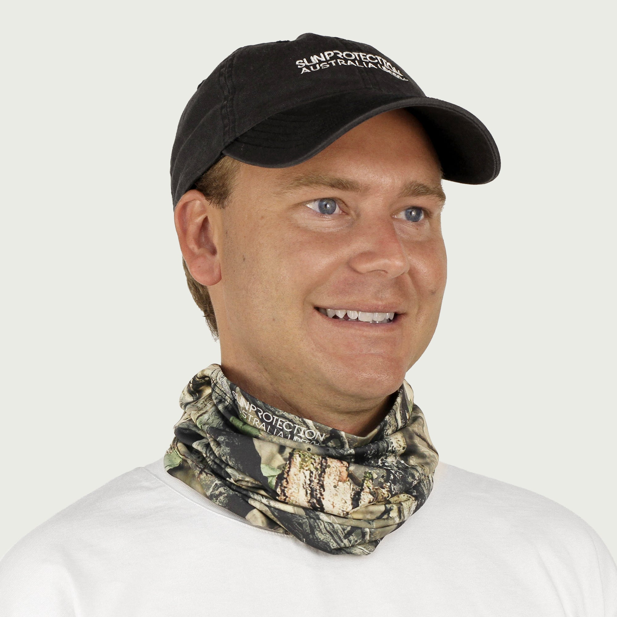 Neck Gaiter Trail Camo UPF50+ Australian sun hats, sun smart clothing, protective activewear sun, workwear hat, sun protection products Australia, sun safe clothing