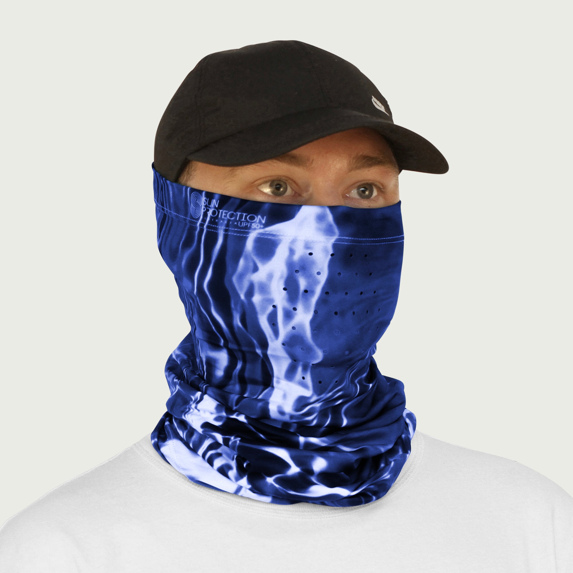 Neck Gaiter Blue Water Ripple UPF50+ Australian sun hats, sun smart clothing, protective activewear sun, workwear hat, sun protection products Australia, sun safe clothing