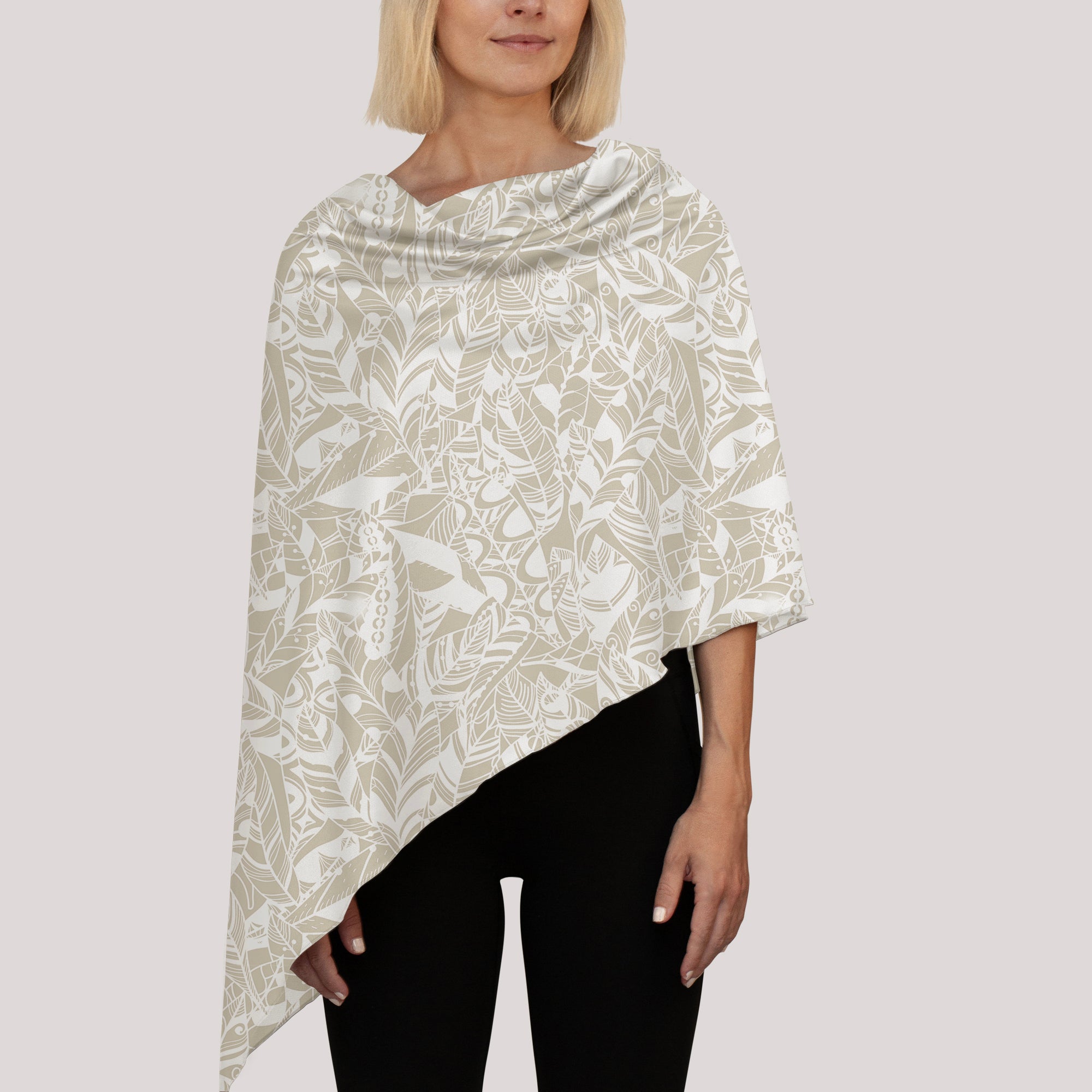 Ladies Poncho Oatmeal Tribal UPF50+ sun safe clothing, sun protective clothing for women, sun shirts, sun protection shirts, sun safe clothing, sun protection products Australia