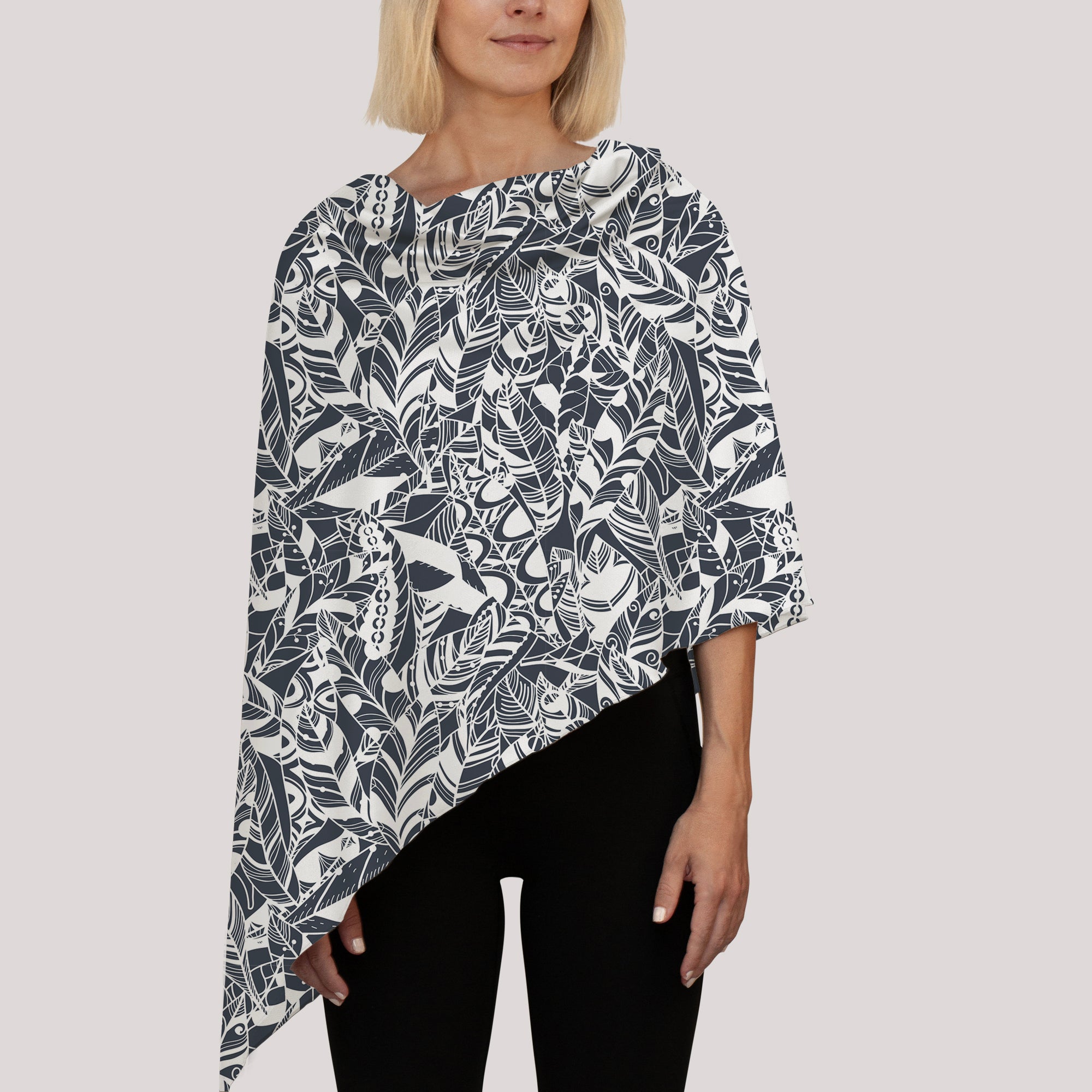 Ladies Poncho Charcoal Tribal UPF50+ sun safe clothing, sun protective clothing for women, sun shirts, sun protection shirts, sun safe clothing, sun protection products Australia