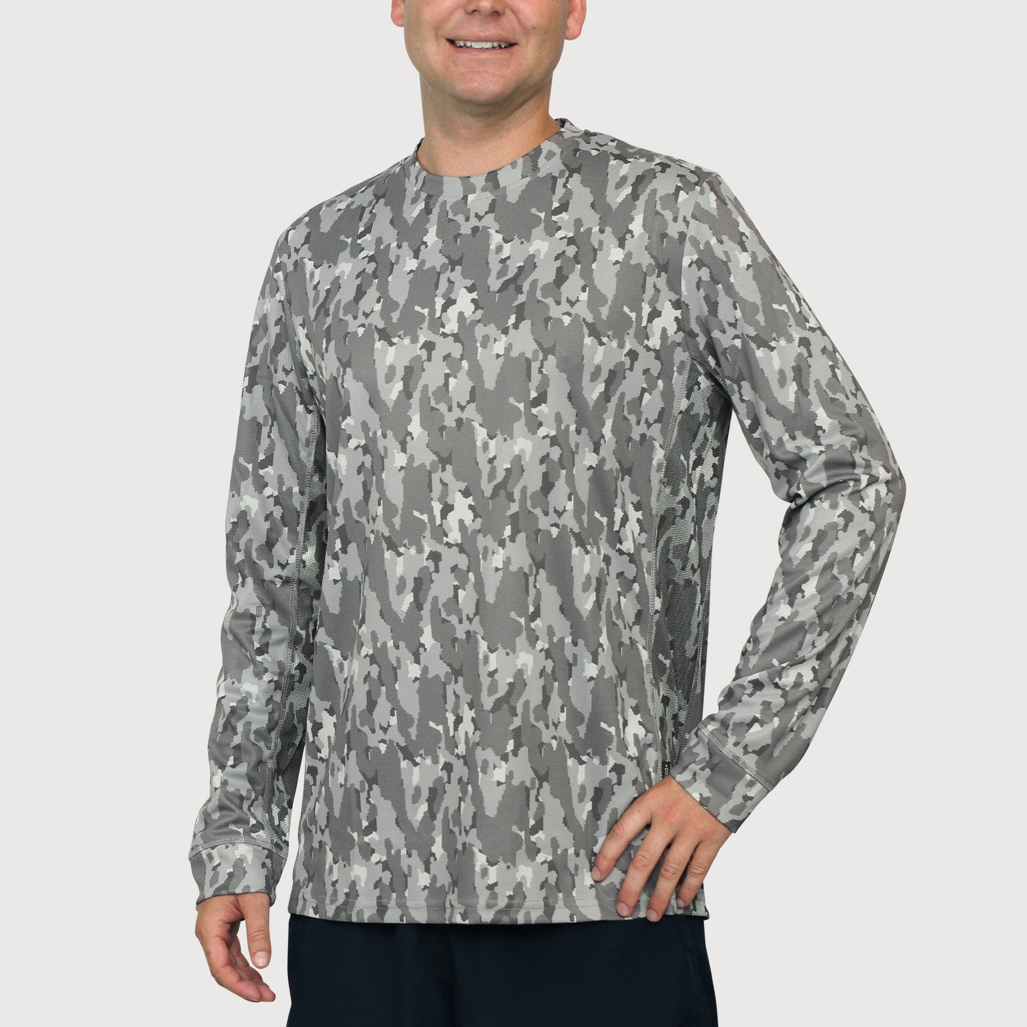 Long Sleeve Tee Hex Camo UPF50+ sun safe clothing, sun shirts, uv arm sleeves, sun protection shirts, upf long sleeved shirts, uv long sleeved shirts, sun safe clothing