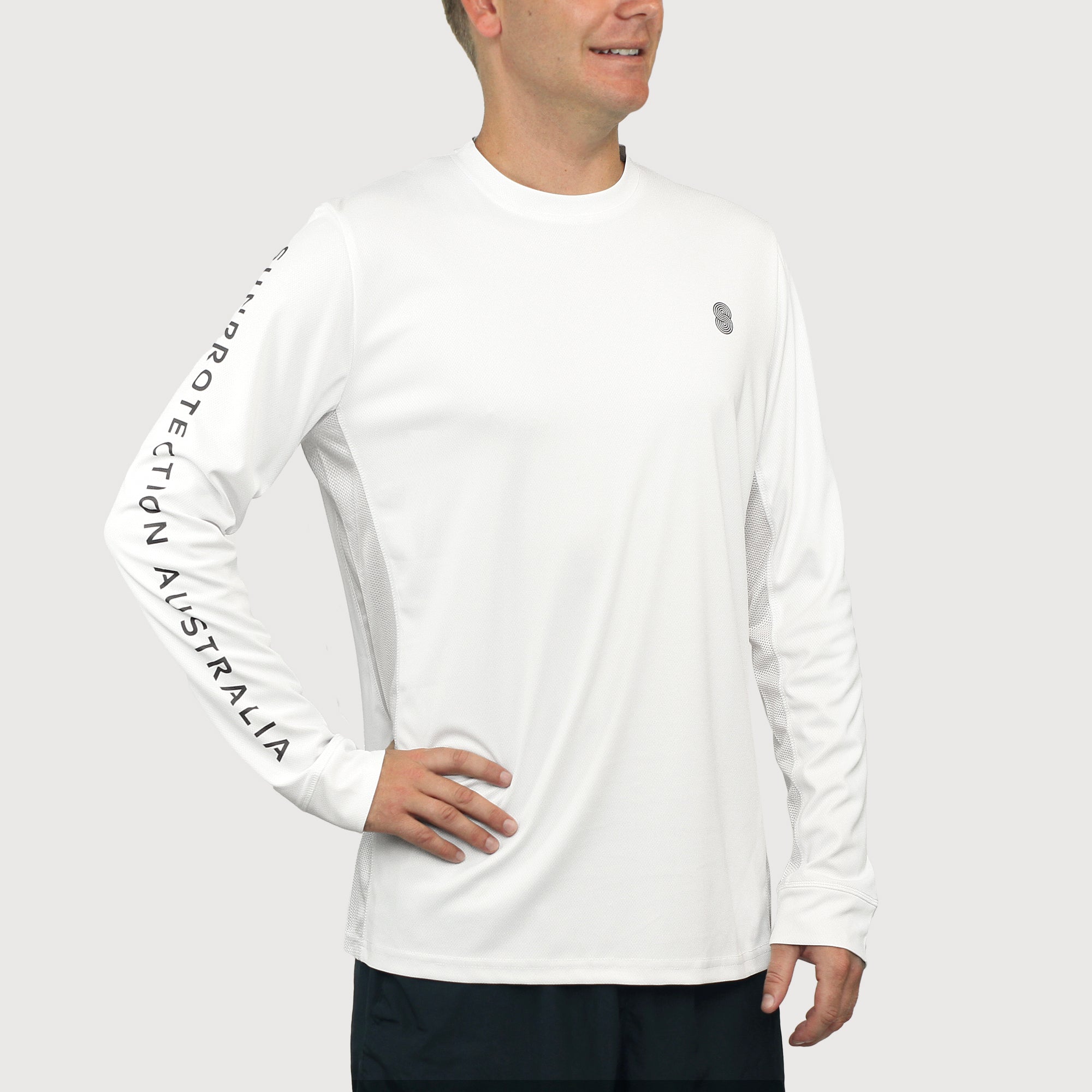 Long Sleeve Tee White UPF50+ sun safe clothing, sun shirts, uv arm sleeves, sun protection shirts, upf long sleeved shirts, uv long sleeved shirts, sun safe clothing