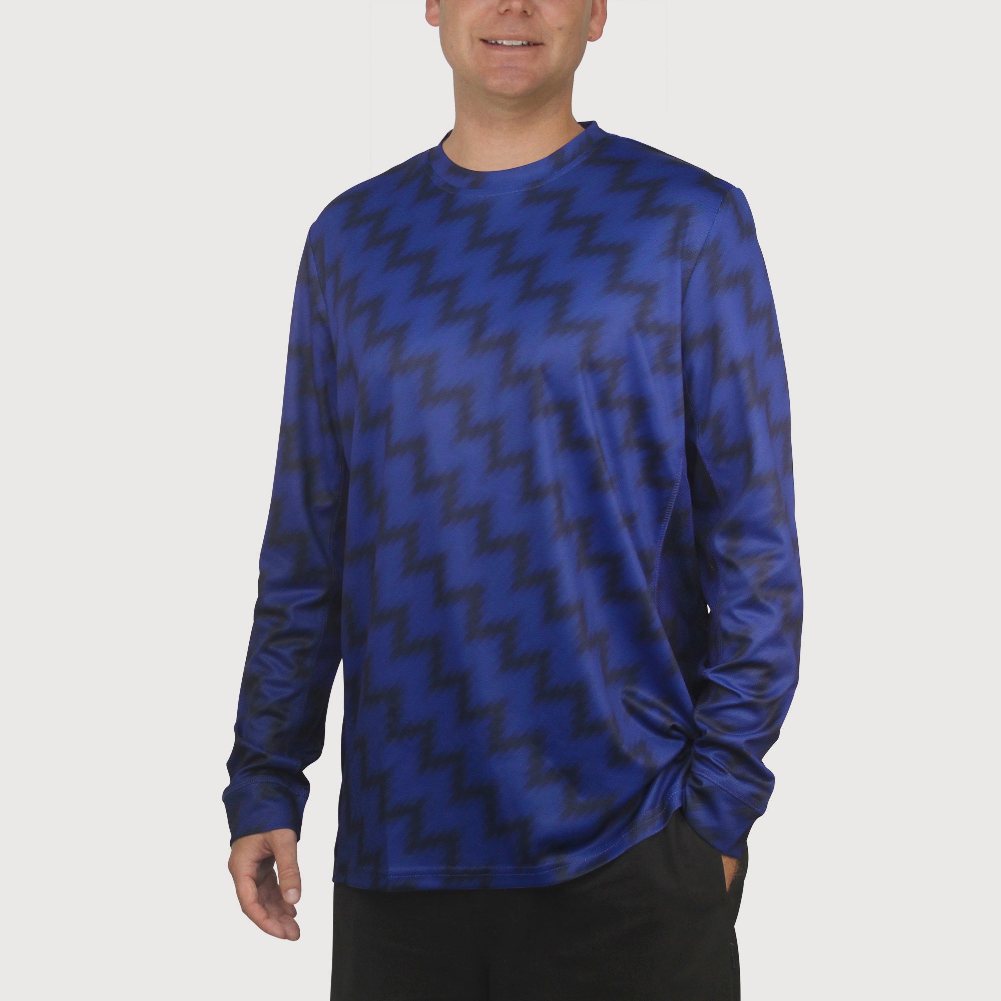 Long Sleeve Tee Blue Zag UPF50+ sun safe clothing, sun shirts, uv arm sleeves, sun protection shirts, upf long sleeved shirts, uv long sleeved shirts, sun safe clothing