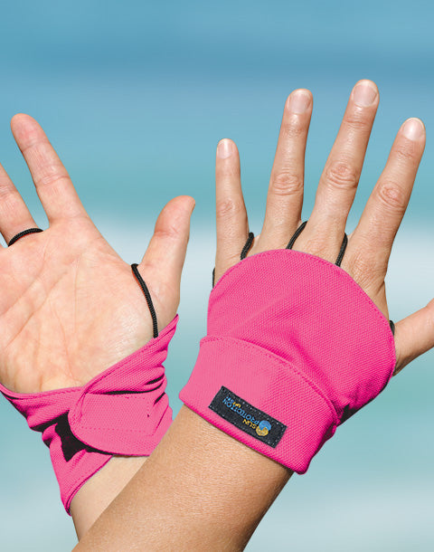 Reversible Palmless Gloves Hot Pink UPF50+