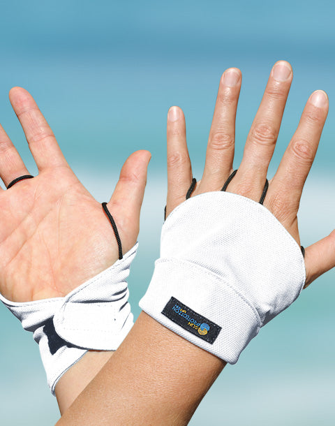 Reversible Palmless Gloves White UPF50+ buy fingerless gloves, gloves without fingers, half finger gloves, fingerless cycling gloves, fingerless driving gloves