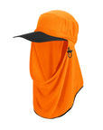 Adapt-A-Cap Fluro Orange UPF50+ Australian sun hats, sun smart clothing, sunhat, water sports hat, fishing clothing sun, surf hat with chin strap, surfing hats