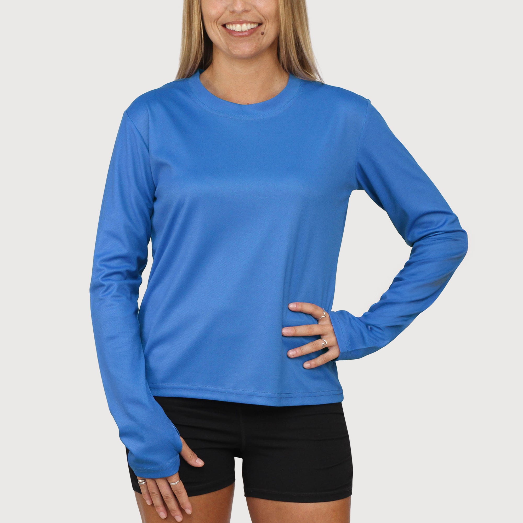 Ladies Long Sleeve Tee in Marine UPF50+ sun safe clothing, uv long sleeve shirt, fashionable protective uv clothing, sun protective clothing for women, sun protection shirts, sun safe clothing, women protection shirts uv